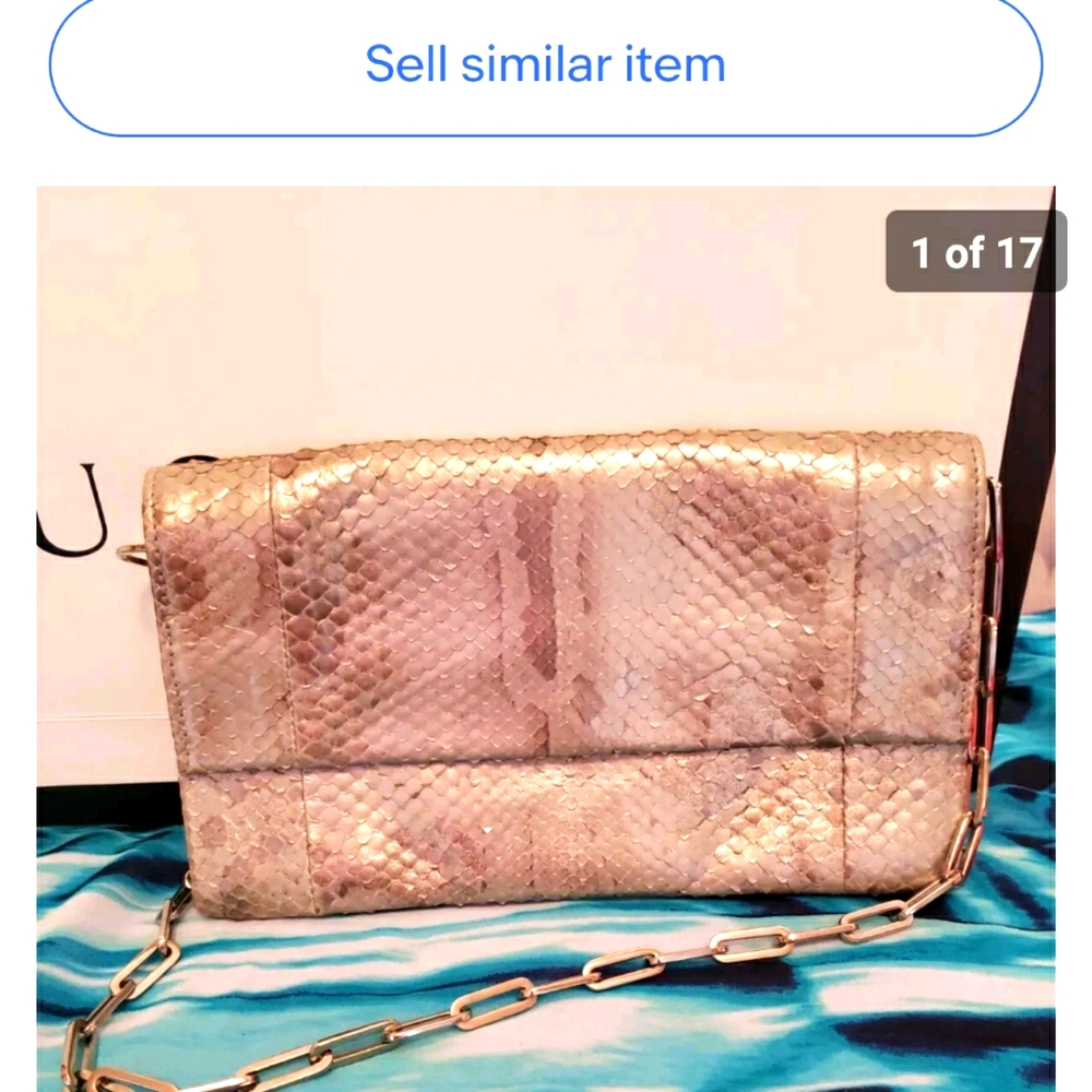 Vintage Gucci Tom Ford Runway Python Snakeskin shoulder clutch bag